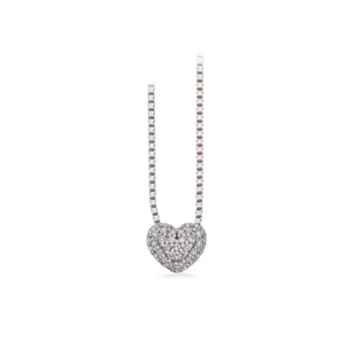 Scrouples Hjerte 14 Karat Hvidguld Vedhæng med Diamanter 0,17 Carat W/SI