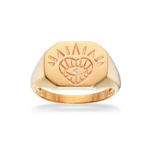 Signet Forgyldt Sølv Ring fra Scrouples 728172