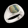 Signet Sterling Sølv Herrering fra Scrouples med Grøn Jasper