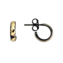 Small Roman Hoop Sterling Sølv Ørestikker fra By Birdie med 14 Karat Guld