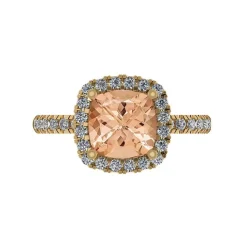 Smykkekæden 14 Karat Guld Ring med Morganit og Diamanter 0,51 Carat W/SI