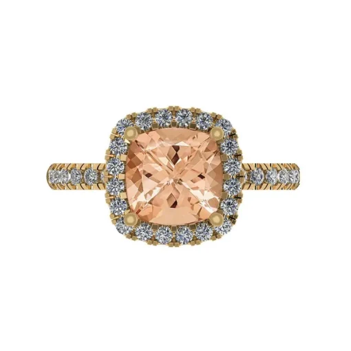 Smykkekæden 14 Karat Guld Ring med Morganit og Diamanter 0,51 Carat W/SI