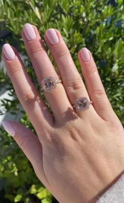 Smykkekæden 14 Karat Guld Ring med Morganit og Diamanter 0,51 Carat W/SI