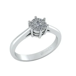 Smykkekæden 14 Karat Hvidguld Ring med Diamanter 0,19 Carat W/SI