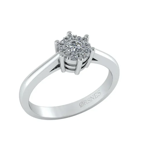 Smykkekæden 14 Karat Hvidguld Ring med Diamanter 0,19 Carat W/SI