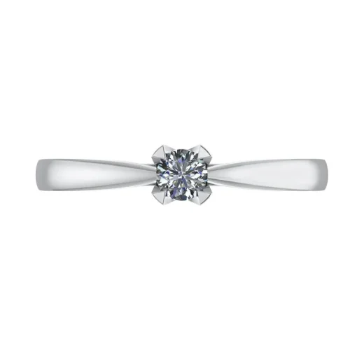 Smykkekæden 14 Karat Hvidguld Ring med Brillant 0,40 Carat W/SI