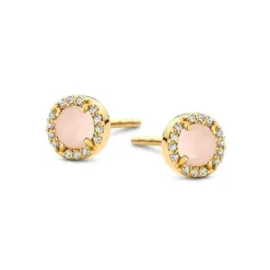Spirit Icons Euphoria Rosaforgyldt Sølv Ørestikker med Rosa Agat