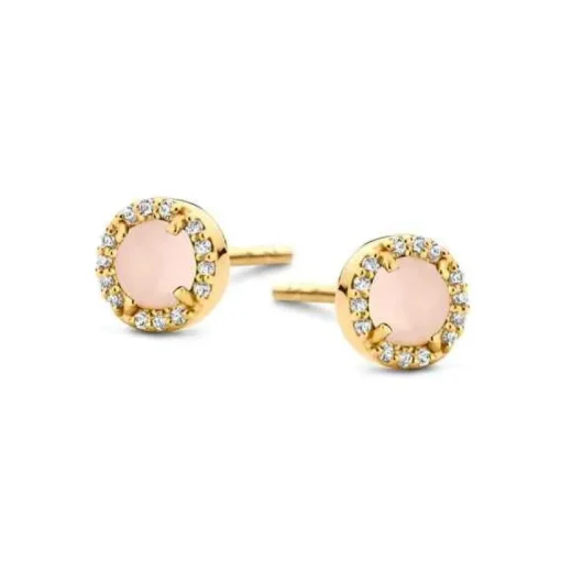 Spirit Icons Euphoria Rosaforgyldt Sølv Ørestikker med Rosa Agat