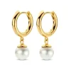 Spirit Icons Figaro Hoop Pearl Øreringe i Forgyldt Sølv med Ferskvandsperler
