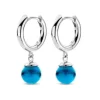 Spirit Icons Figaro Hoop Blue Øreringe i Sterling Sølv