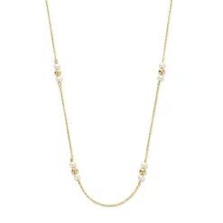 Spirit Icons Ophelia Halskæde i 14 Karat Guld med Ferskvandsperler og Brillanter 0,08 Carat W/VS