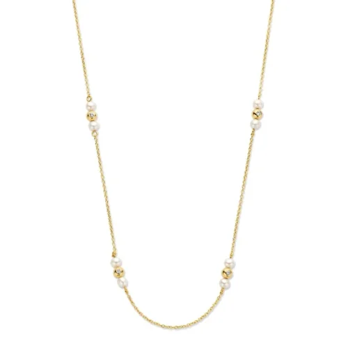 Spirit Icons Ophelia Halskæde i 14 Karat Guld med Ferskvandsperler og Brillanter 0,08 Carat W/VS