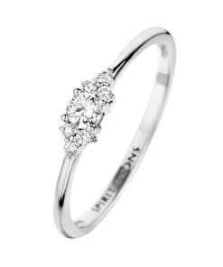 Spirit Icons Vida 14 Karat Hvidguld Ring med Diamanter 0,16 Carat W/VS