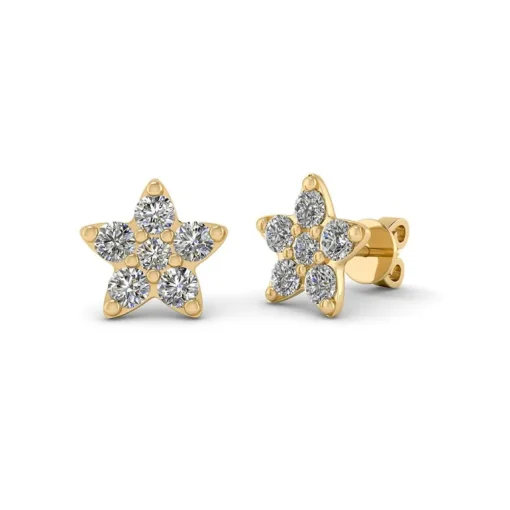 Star 14 Karat Guld Ørestikker fra Henrik Ørsnes Design med Brillanter 0,50 Carat W/SI