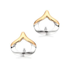 Sterling Sølv Øreringe fra Scrouples med 8 Karat Guld og Diamanter 0,02 Carat H/W