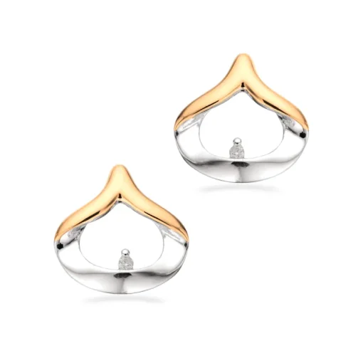 Sterling Sølv Øreringe fra Scrouples med 8 Karat Guld og Diamanter 0,02 Carat H/W