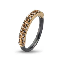 Victoria Plain Sterling Sølv Ring fra By Birdie med 14 Karat Guld og Brillanter 0,30 Carat