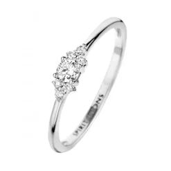 Vida 14 Karat Hvidguld Ring fra Spirit Icons med Brillanter 0,16 Carat W/VS
