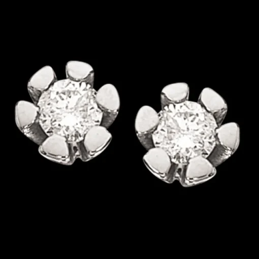 Vida Øreringe 0,06 ct. i 8 Karat Hvidguld fra Scrouples