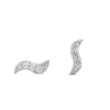 Wave Stud Sparkle Sterling Sølv Øreringe fra byBiehl