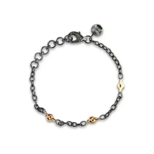 Windsor Sterling Sølv Armbånd fra By Birdie med 14 Karat Guld