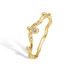 Zenith Single 14 Karat Guld Ring fra By Birdie med Brillant 0,05 Carat