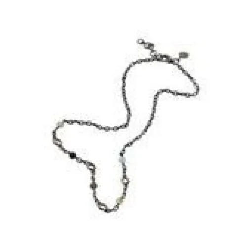 Zeus Stones Nature Sterling Sølv Halskæde fra By Birdie med 14 Karat Guld Samt Diverse Sten
